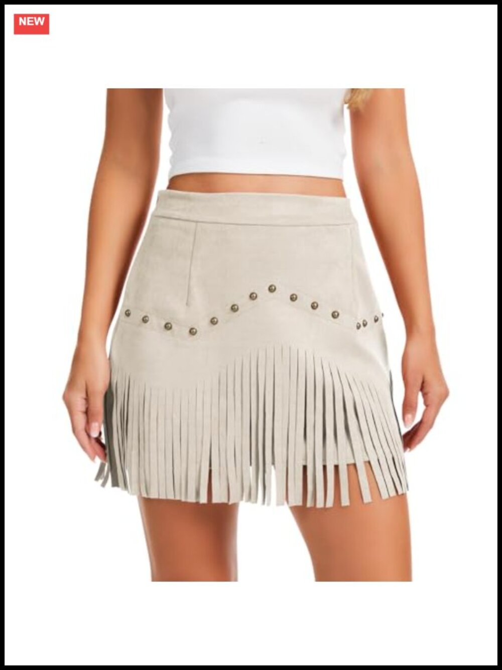 Wildox Fringe Skirt High Waisted Mini Suede Cowgirl Tassel Booty Skirt